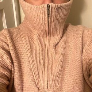 Light pink slit sweater